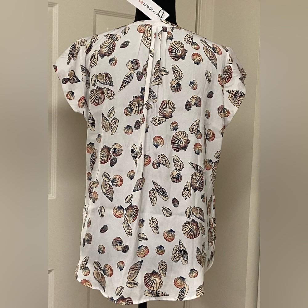 Liz Claiborne - Split Crew Neck Short Sleeve Blouse (NWT) - Picture 2 of 6